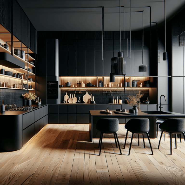 schwarze Wohnküche-Dresden