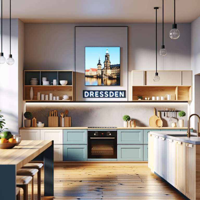 weiße Freistehende Küche-Dresden