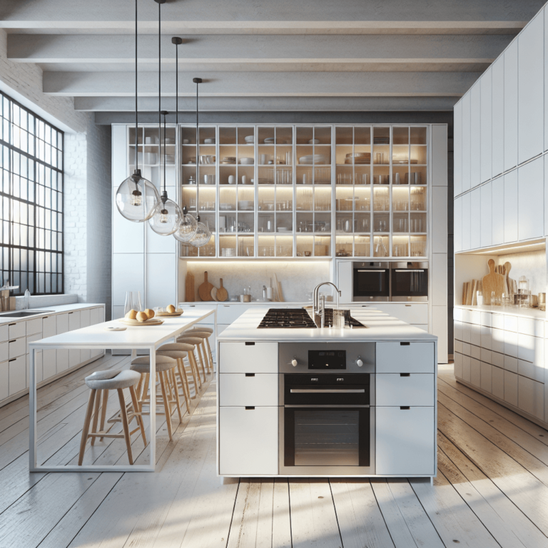 weiße Industrielle Küche-Dresden