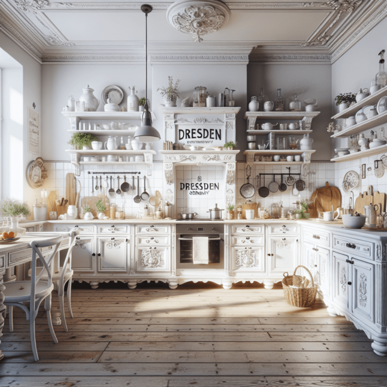 weiße Küche im Shabby Chic Stil-Dresden