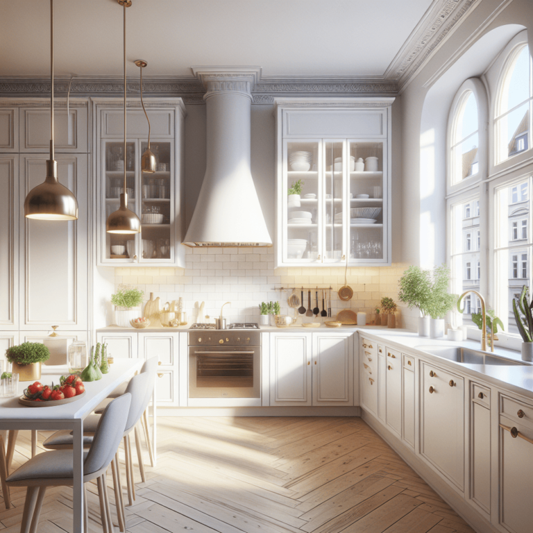 weiße Küche im skandinavischen Stil-Dresden