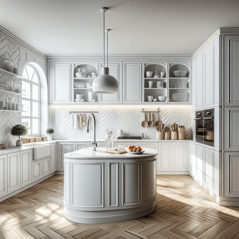 weiße Küche in G-Form-Dresden