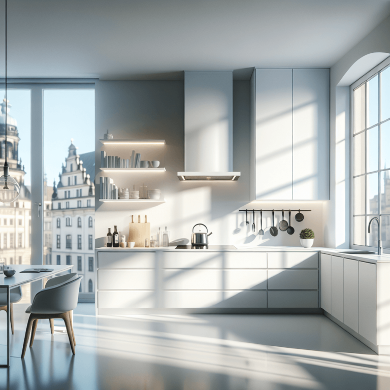 weiße Minimalismus Küche-Dresden