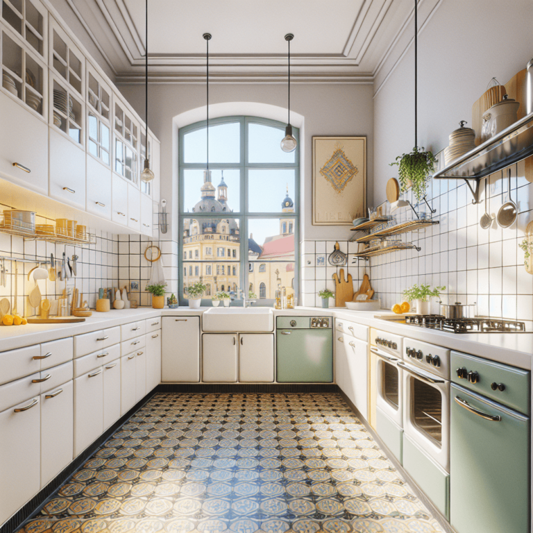 weiße Retro Küche-Dresden